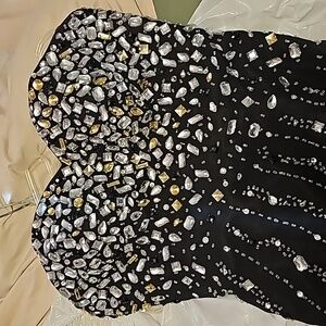 Black Beaded Prom Dress